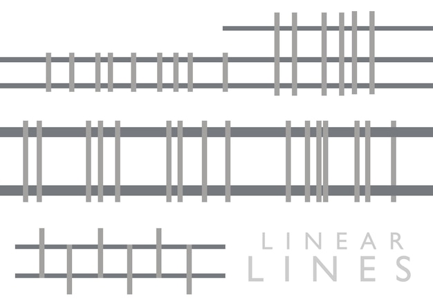 Vector simple linear lines like train tracks of different sizes