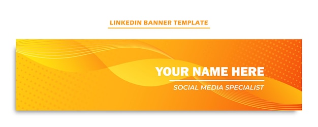 Vector simple linkedin banner template design with wave technology