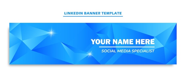 Simple linkedin banner template with abstract gradient background