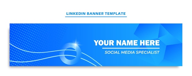 Simple linkedin banner template with blue gradient