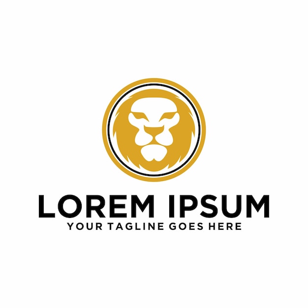 Simple Lion Circle logo design