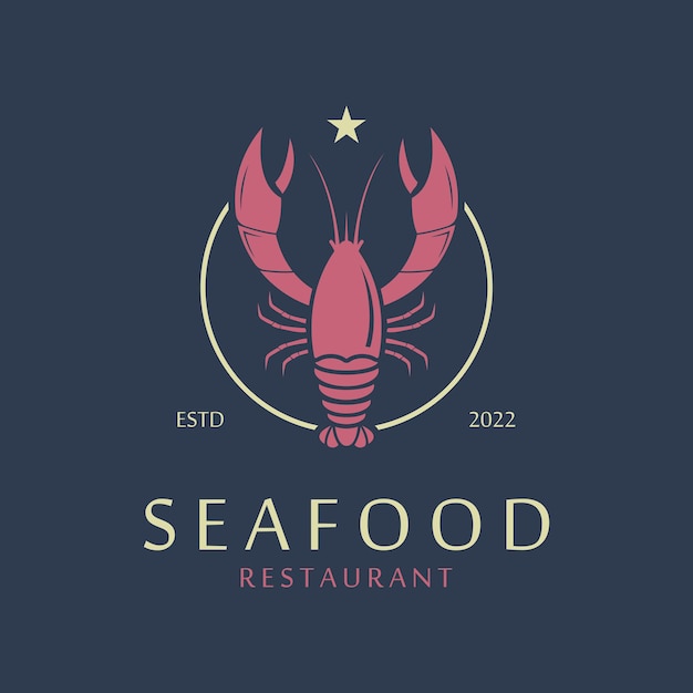 Simple Lobster Logo Design Inspiration Vector Seafood Icon