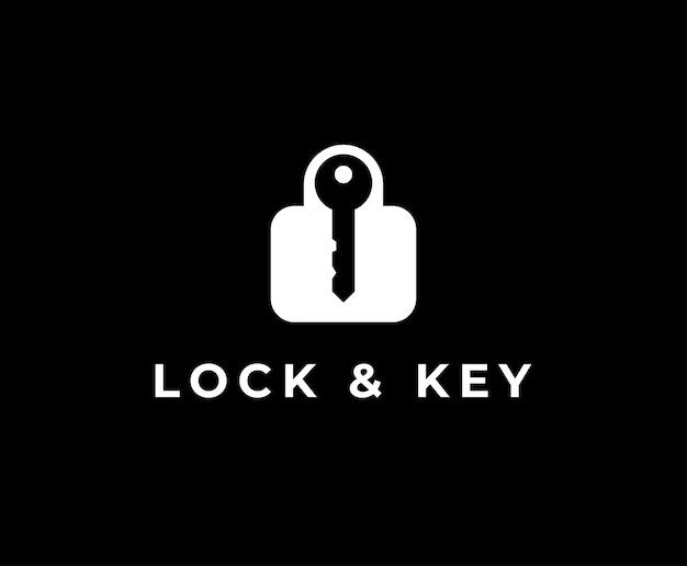 Простой шаблон дизайна логотипа замка и ключа