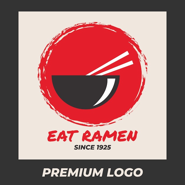 Simple logo design bowl Japanese Ramen Korea Style