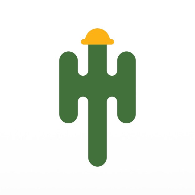 Vettore un semplice design del logo di un cactus