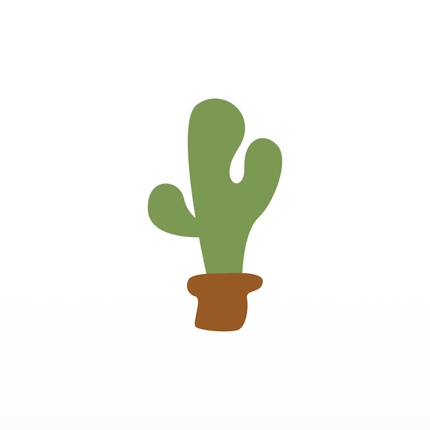Un semplice design del logo di un cactus