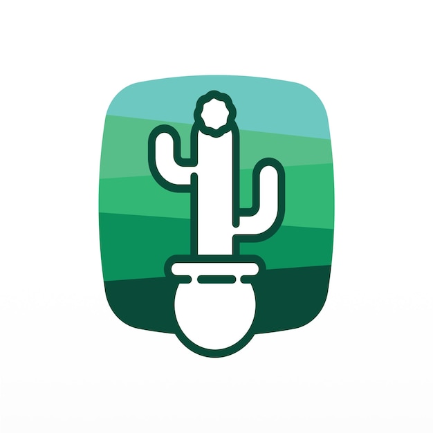 A simple logo design of a cactus