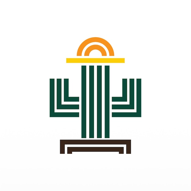 A simple logo design of a cactus