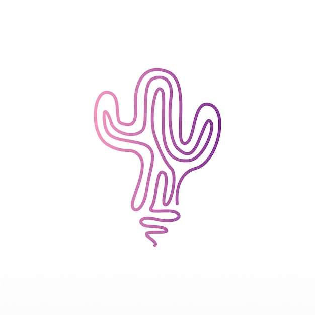 Un semplice design del logo di un cactus