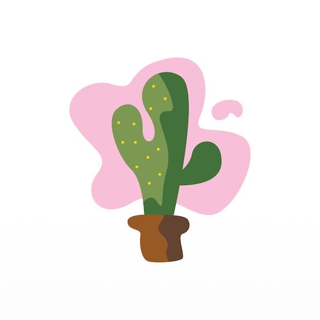 A simple logo design of a cactus