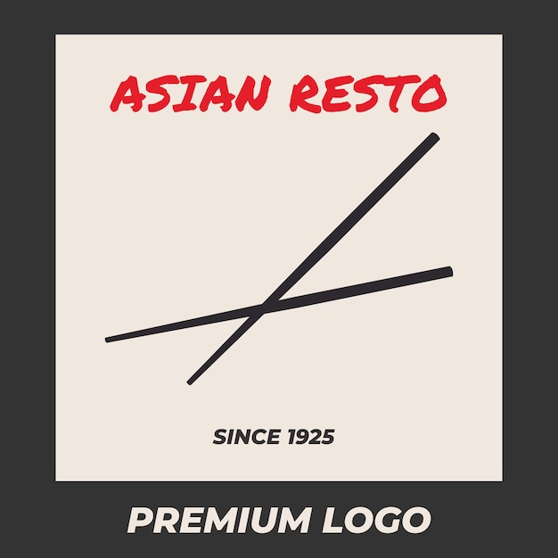 Simple logo design chopsticks japanese ramen korea