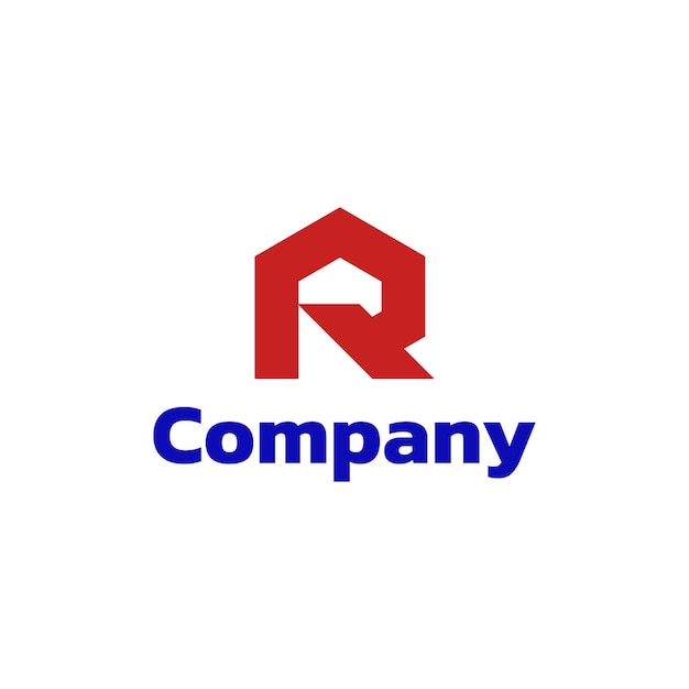 Simple Logo Design Letter R and the roof of the house