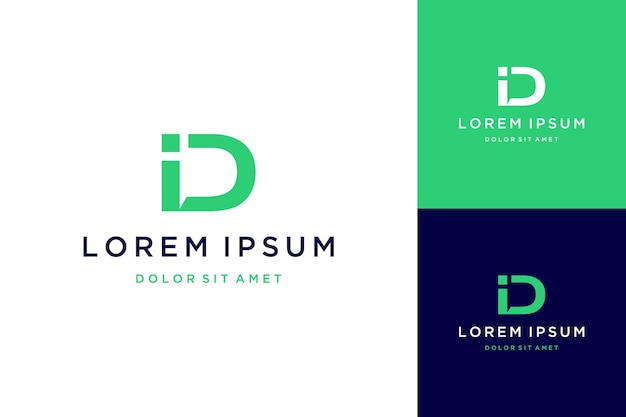 Design semplice del logo o monogramma o lettera iniziale id