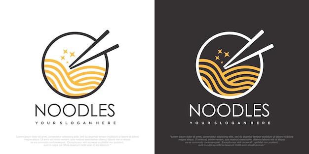 Noodle dal design semplice del logo in cerchio