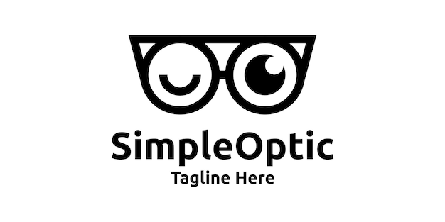 Semplice progettazione del logo per l'ottica occhi lenti occhiali modelli di progettazione del logo simboli idee creative