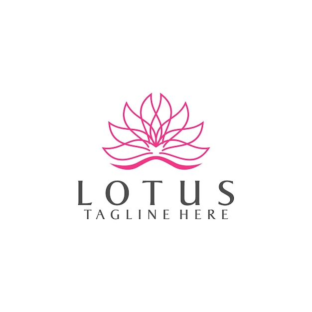 ビジネスとブランディングのためのロータス株式ベクトルのシンプルなロゴ