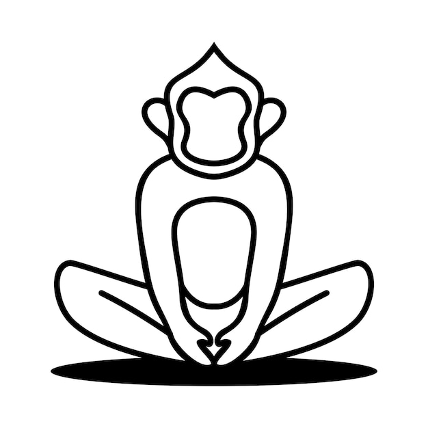 Simple logo monkey sitting relaxed