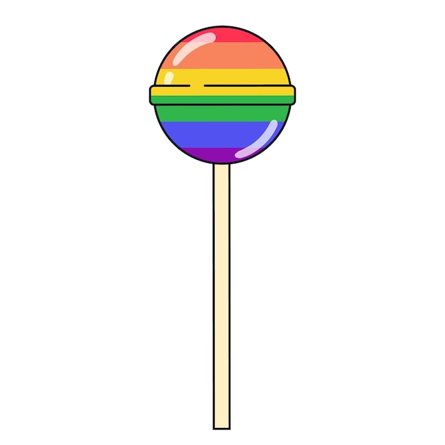 Simple lollipop in rainbow colors of pride LGBT