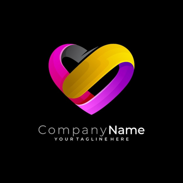 Simple love care logo template medical logos