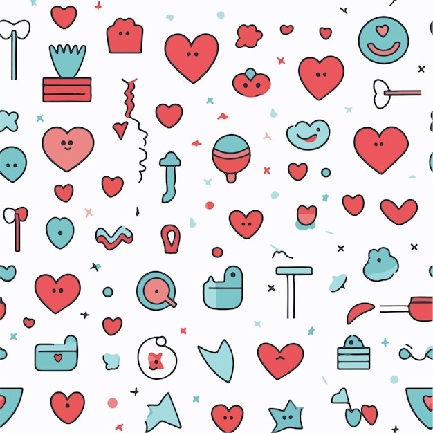 Simple love handdrawn doodle seamless pattern