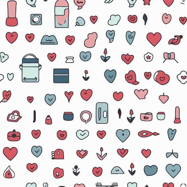 Simple love handdrawn doodle seamless pattern