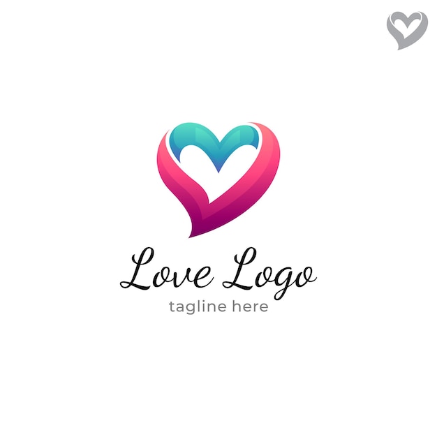 Vettore semplice amore o logo del cuore