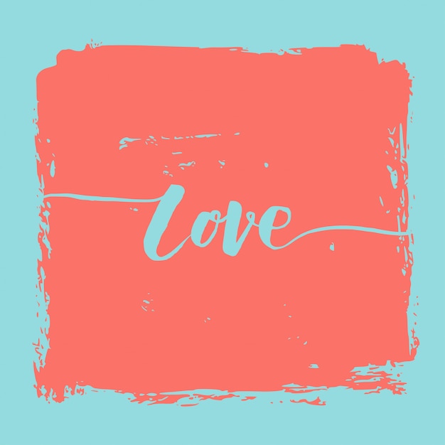 Simple Love Lettering With Brush Effect Background