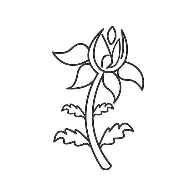 Simple Lovely Flower outline coloring book for children