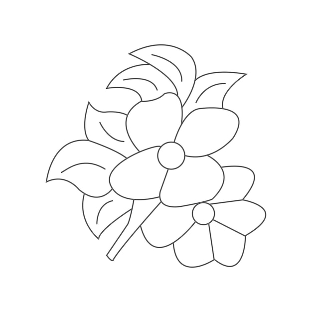 Simple Lovely Flower outline coloring book for children