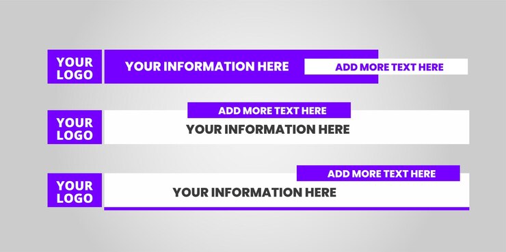 Vector simple lower third set template
