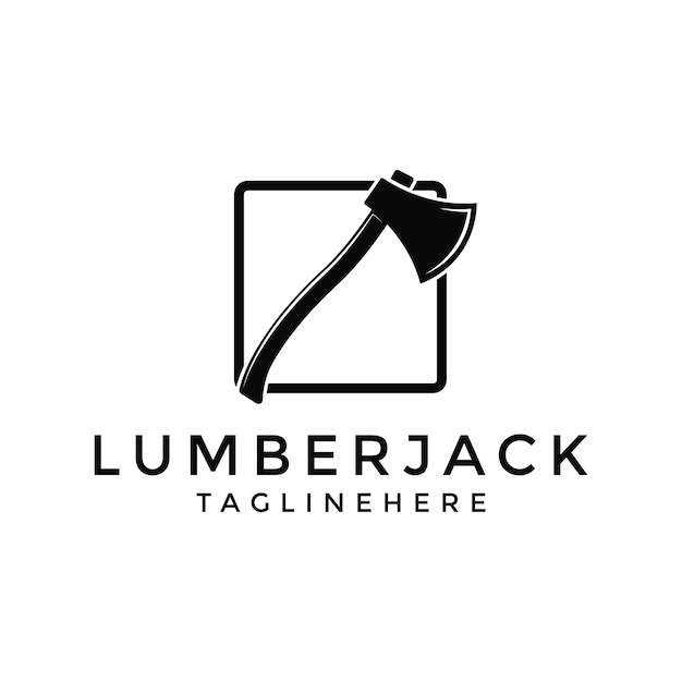 Simple lumberjack logo design idea