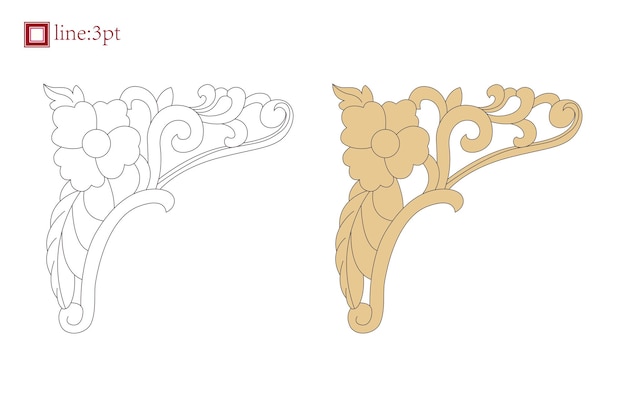 Decorazione della curva di arte a spirale geometrica astratta delicata di lusso semplice. simm retrò di buon auspicio cinese