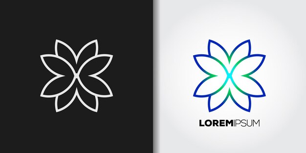 Semplice design del logo di fiori di lusso