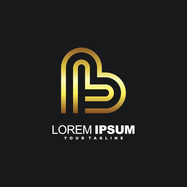 Simple luxury gold line art logo design