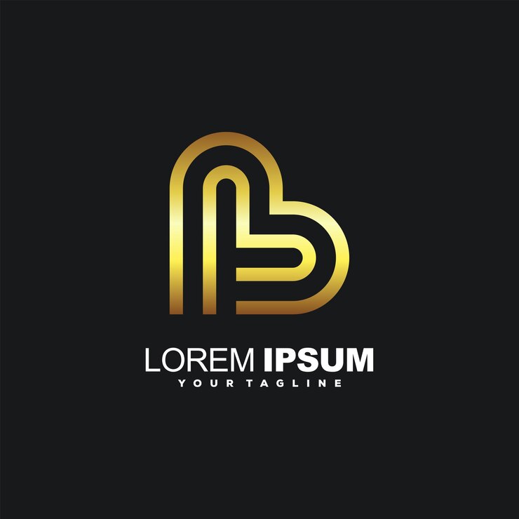 Vector simple luxury gold line art logo design