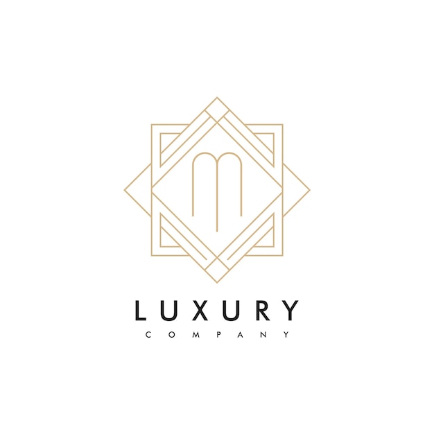 simple and luxury letter M logo design template