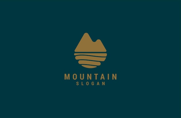 Simple and luxury outdoor adventure mountain logo template