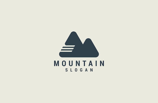 Vector simple and luxury outdoor adventure mountain logo template