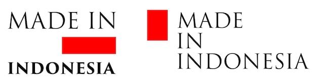 Simple Made in Indonesia label. Text with national colors arranged horizontal and vertical.