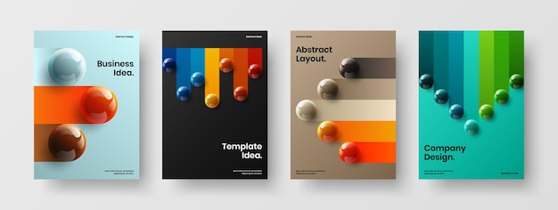 Простая коллекция иллюстраций векторного дизайна обложки журнала A4