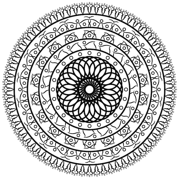 Simple Mandala Coloring Page. Vector Mandala EPS And Image