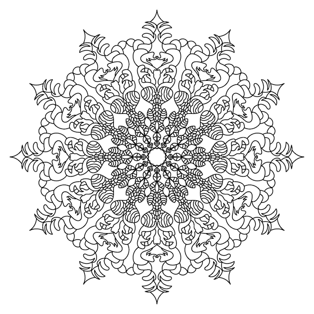 Simple Mandala Coloring Page. Vector Mandala EPS And Image