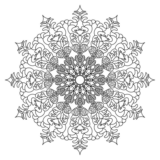 Semplice mandala da colorare. vector mandala eps e immagine