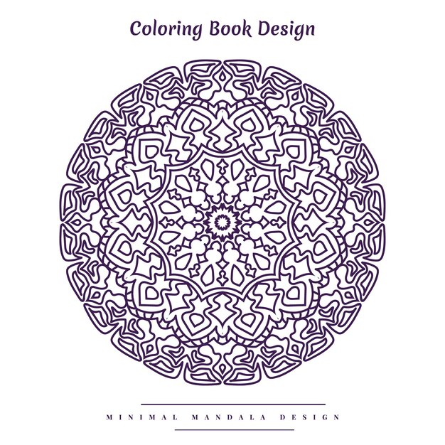 Vector simple mandala islamic coloring book design for kids and adults