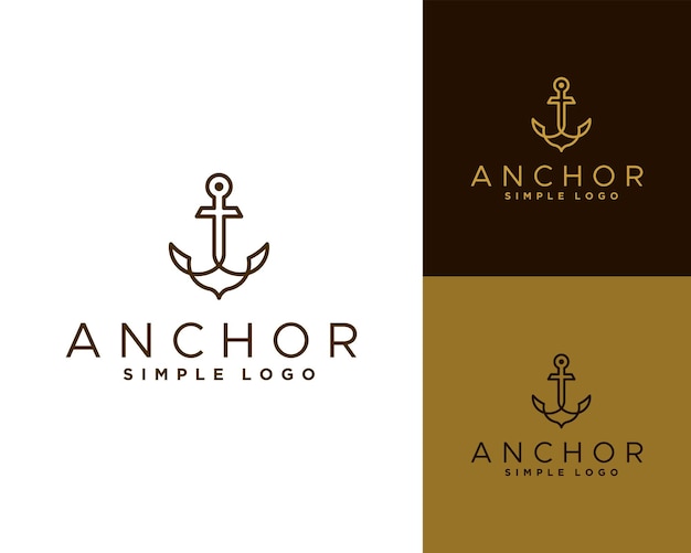 simple marine logo white anchor