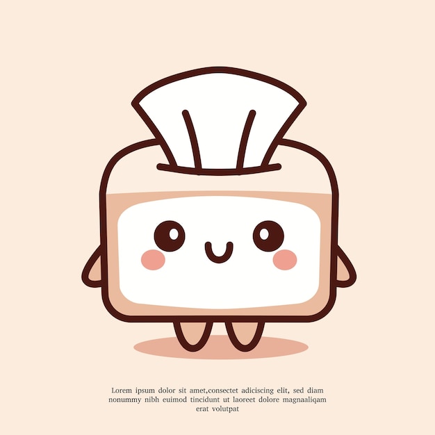 Vettore semplice illustrazione del logo della mascotte cute tissue