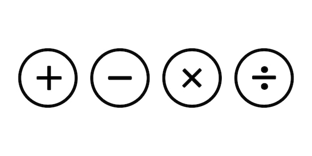 Vector simple mathematical symbol collection calculations sign math vector icon set