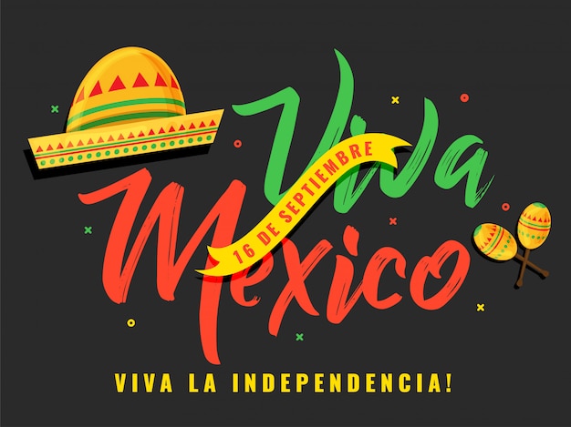 Vector simple mexico independence day of hat