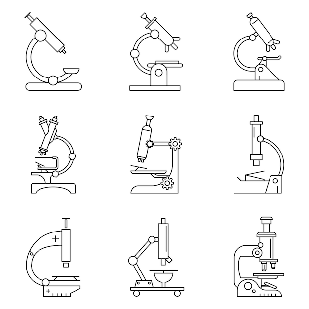 Vector simple microscope line icon