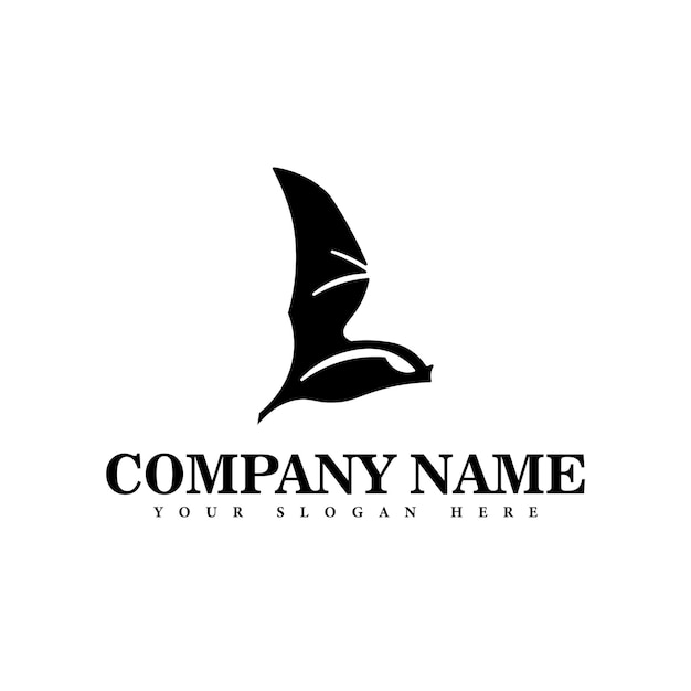 Simple and minimal bat logo design Premium Vector